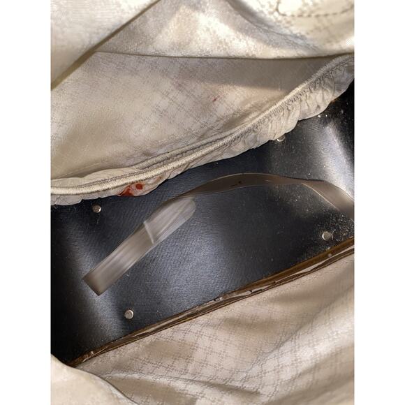 Vintage Lacoste Plaid Canvas Tote Bag Green Blue Brown Trim Retro Preppy - Picture 12 of 15